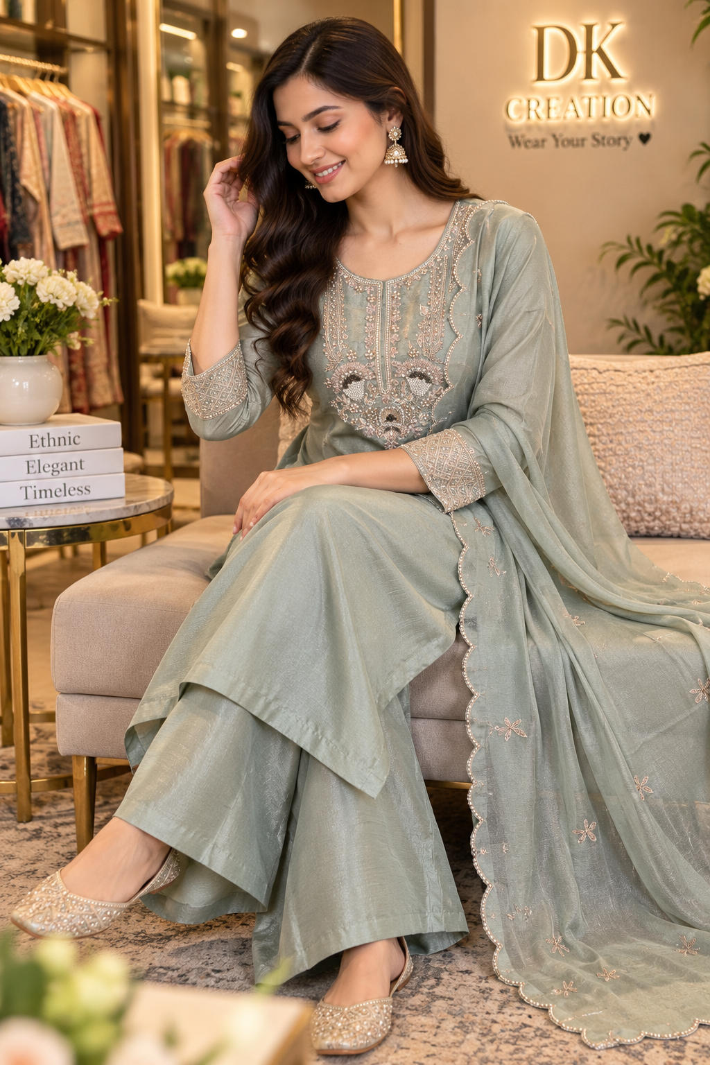 Festival Wear Hadnwork Plazzo Set