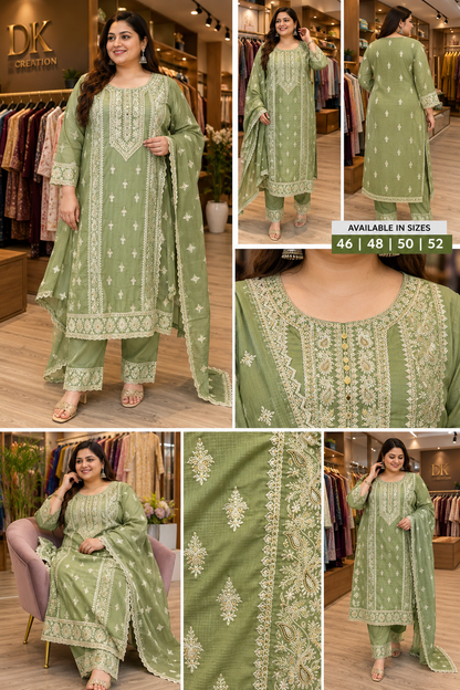 Pure Cotton Heavy Embroidery Suit