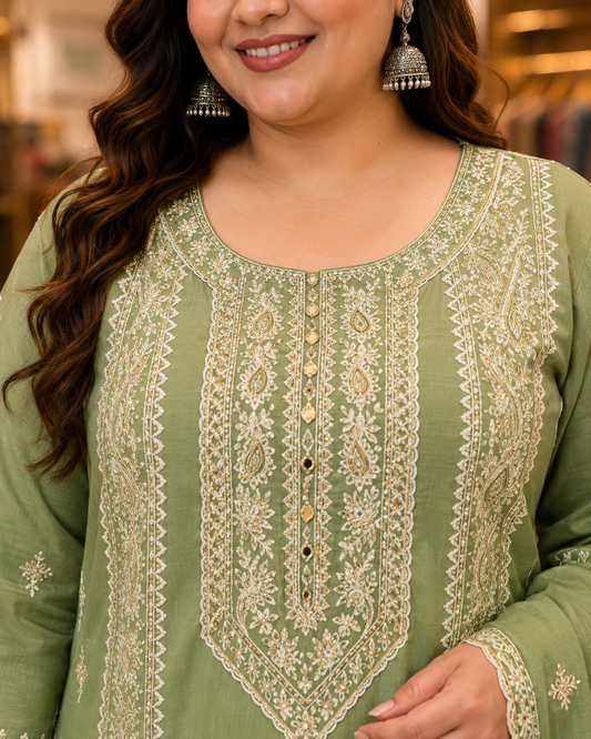 Pure Cotton Heavy Embroidery Suit