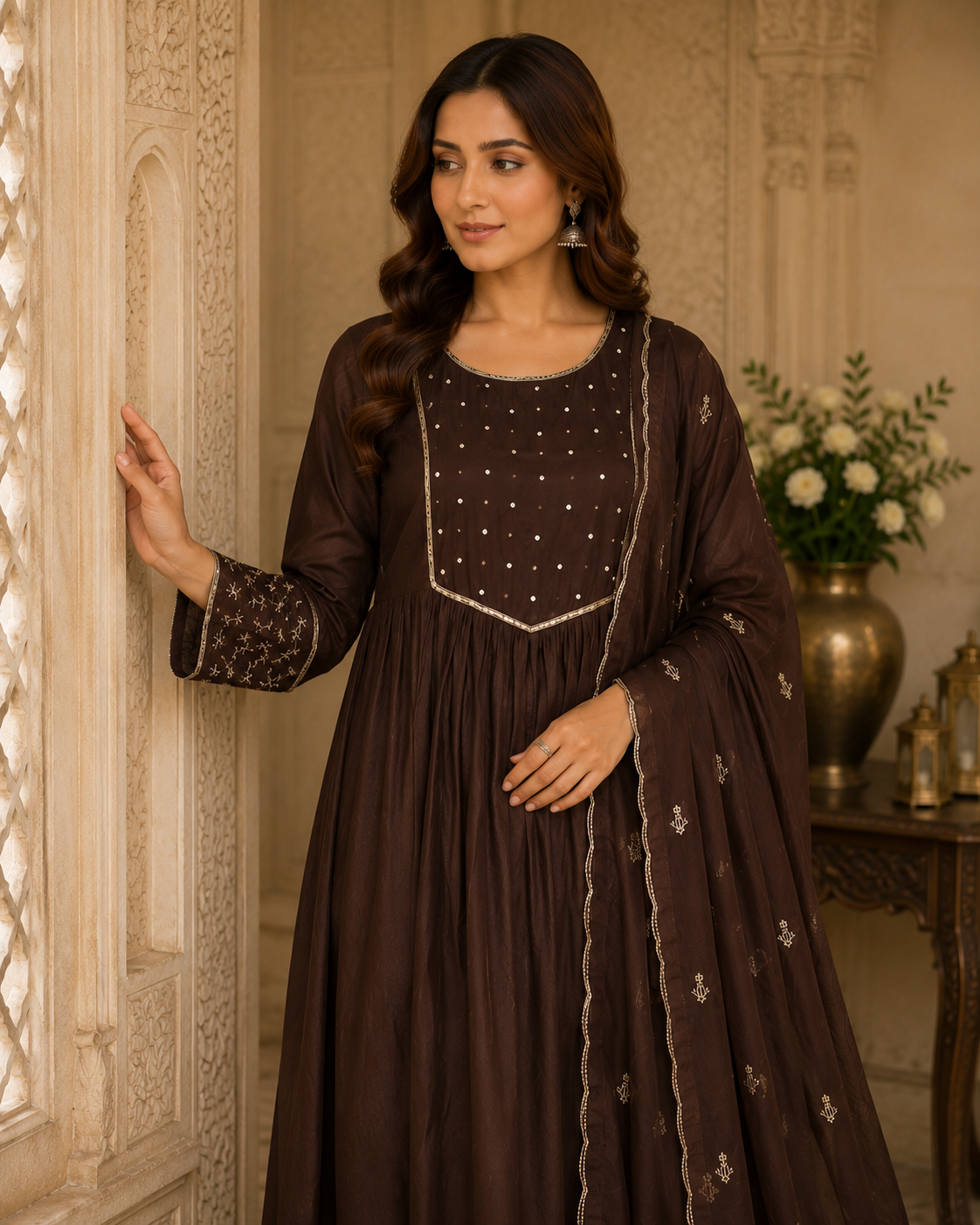Mul Chanderi Silk Suit