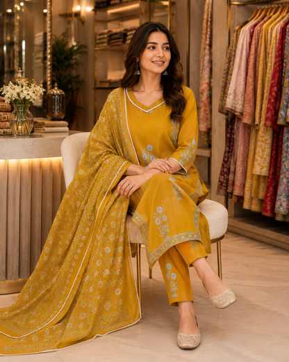 Pure Mul Cotton Office Wear Suit