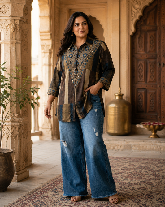 Pure Crape Big Size Shirt
