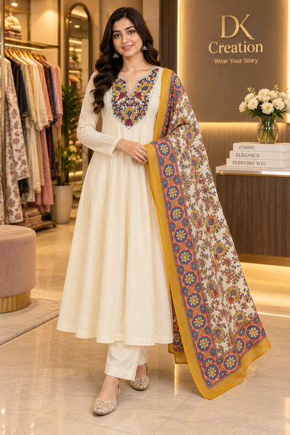 Pure Mul Cotton Anarkali Suit