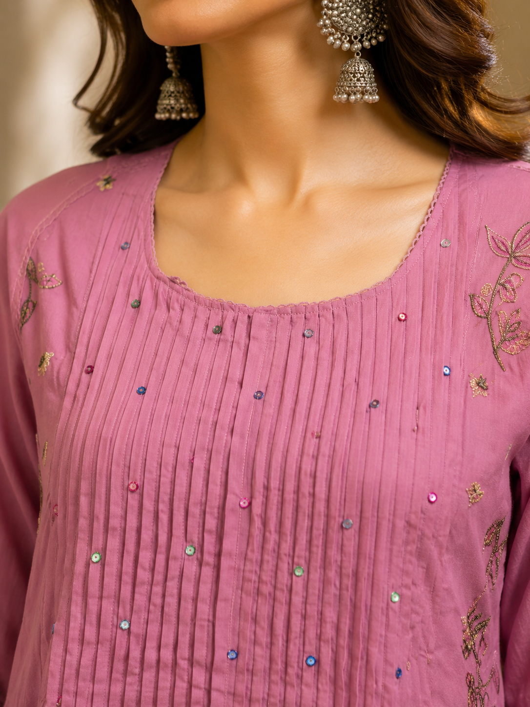 Pure Embroidery Mul Suit