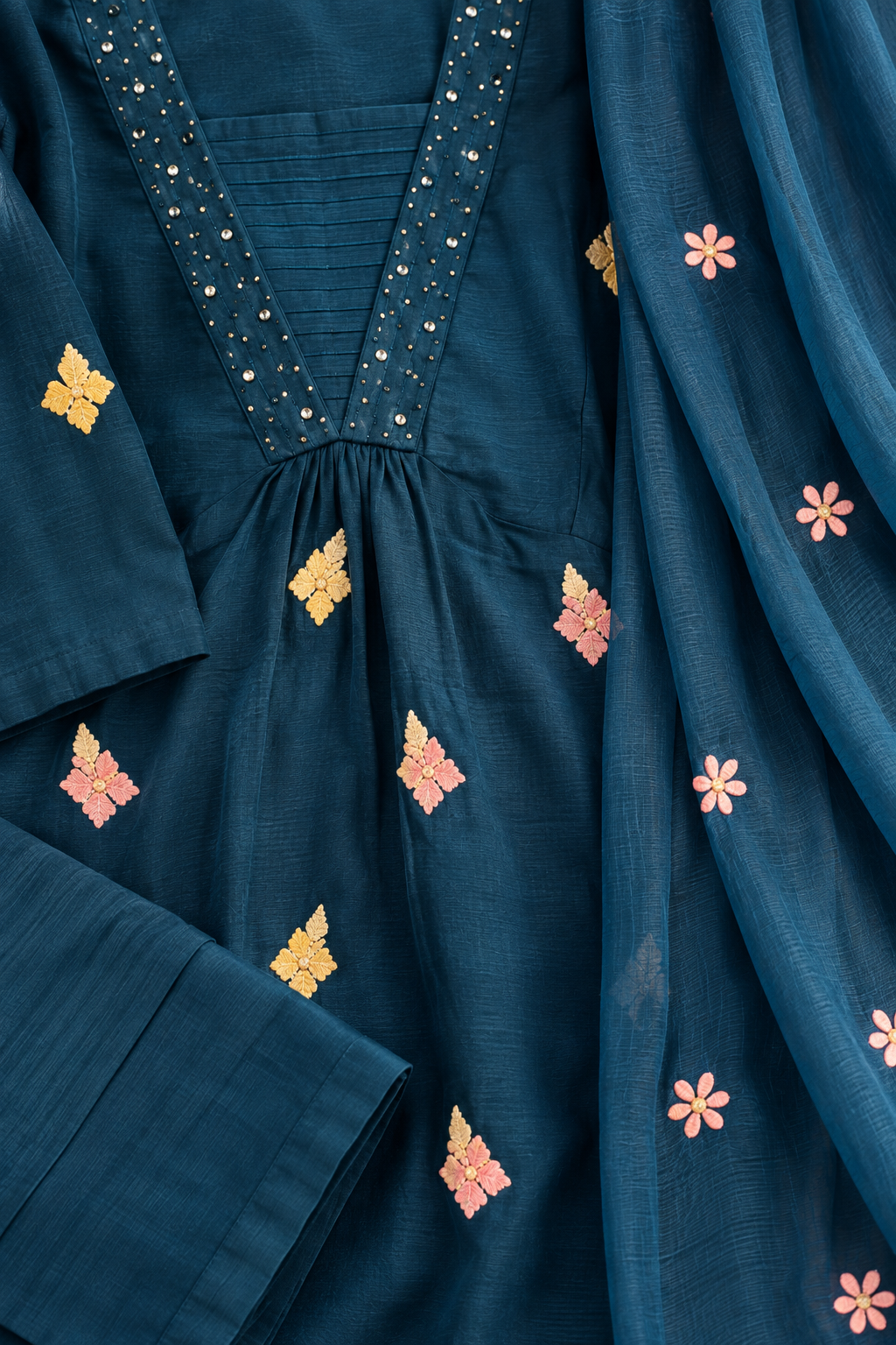 Mul Chanderi A-Line Festival wear Suit