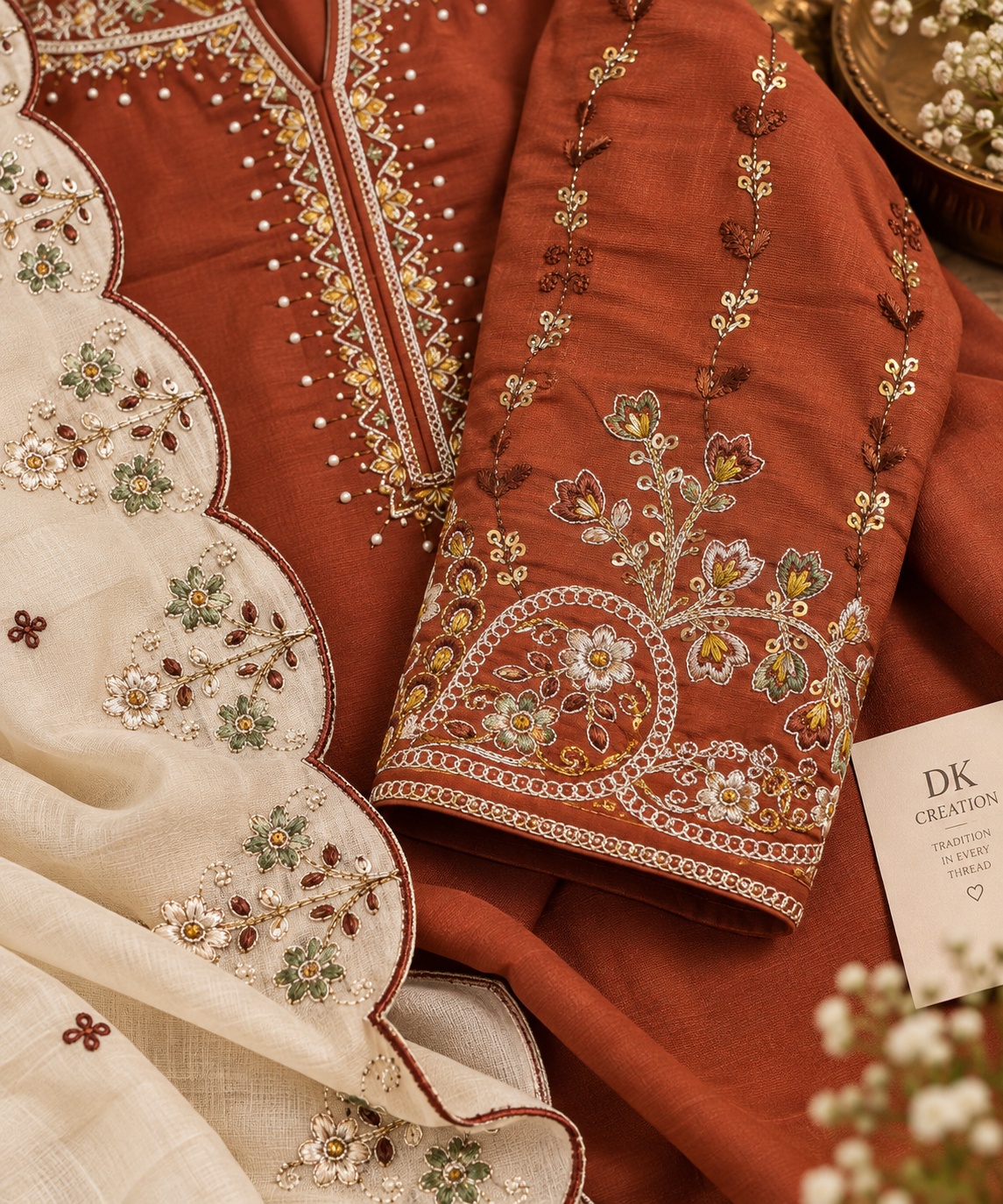 Mul Chanderi Festival Wear A-Iine Suit