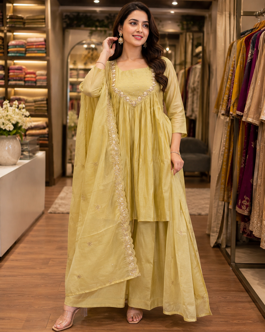 PREMIUM MUL CHANDERI PARTY WEAR SUIT