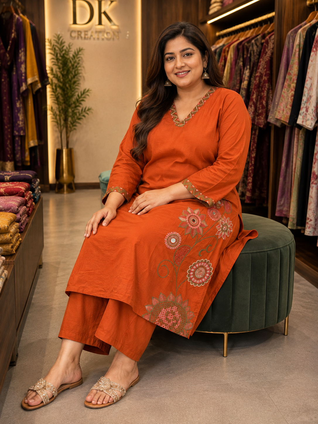 PURE COTTON BIG SIZE KURTI WITH PLAZZO PANT