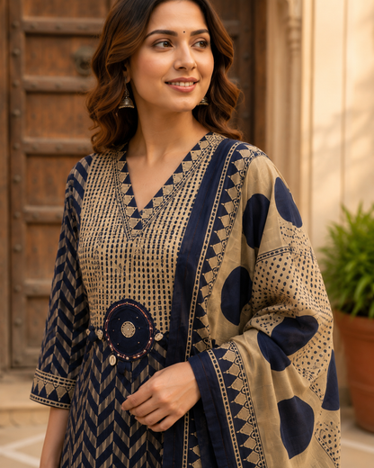 Pure Cotton A-Line Suit