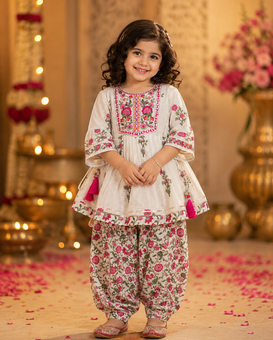 Short Kurti With Afgani Pant