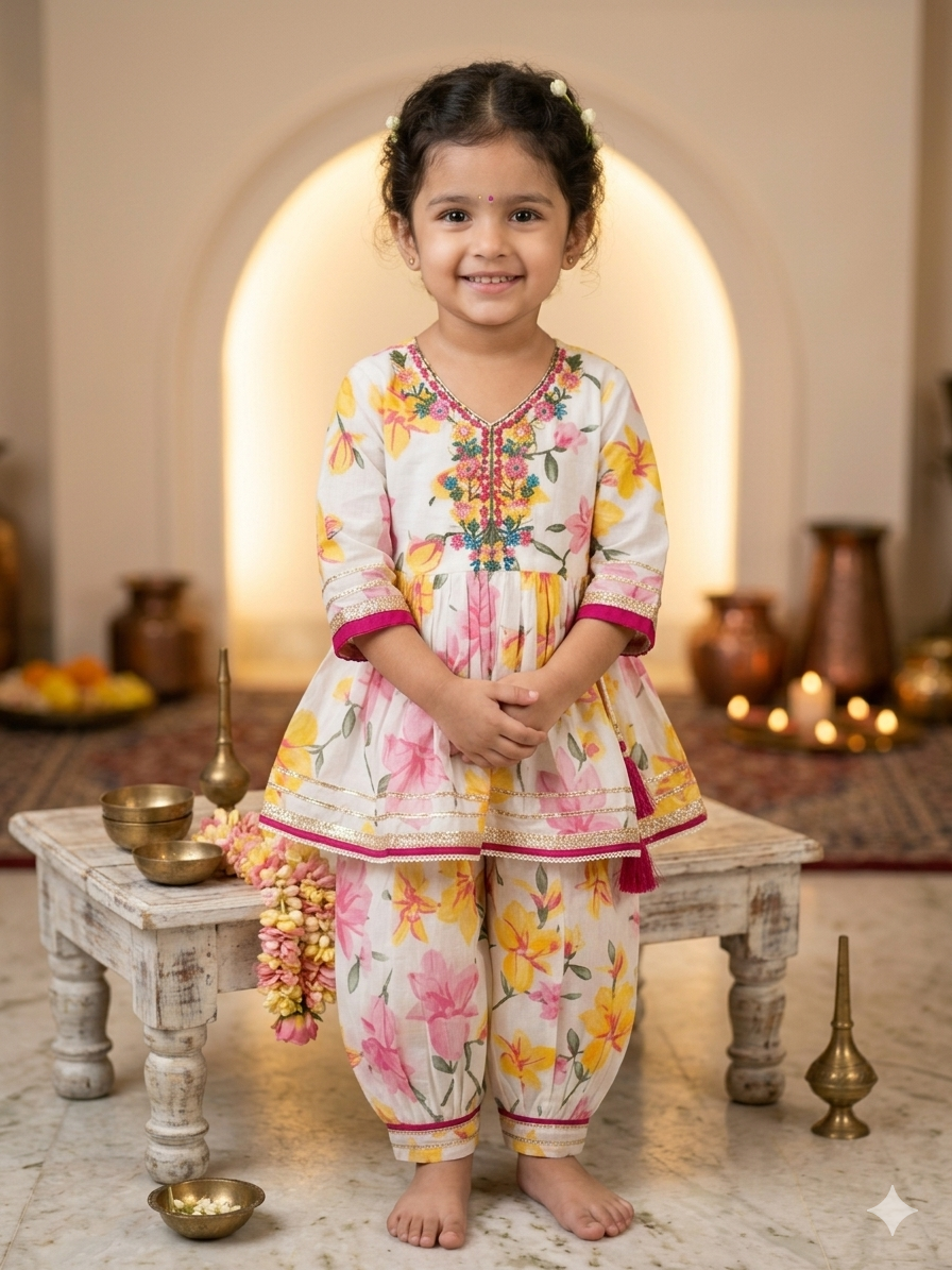 Short Kurti With Afgani Pant
