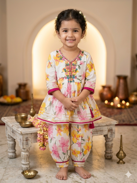 Short Kurti With Afgani Pant