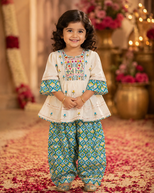 Short Kurti With Afgani Pant