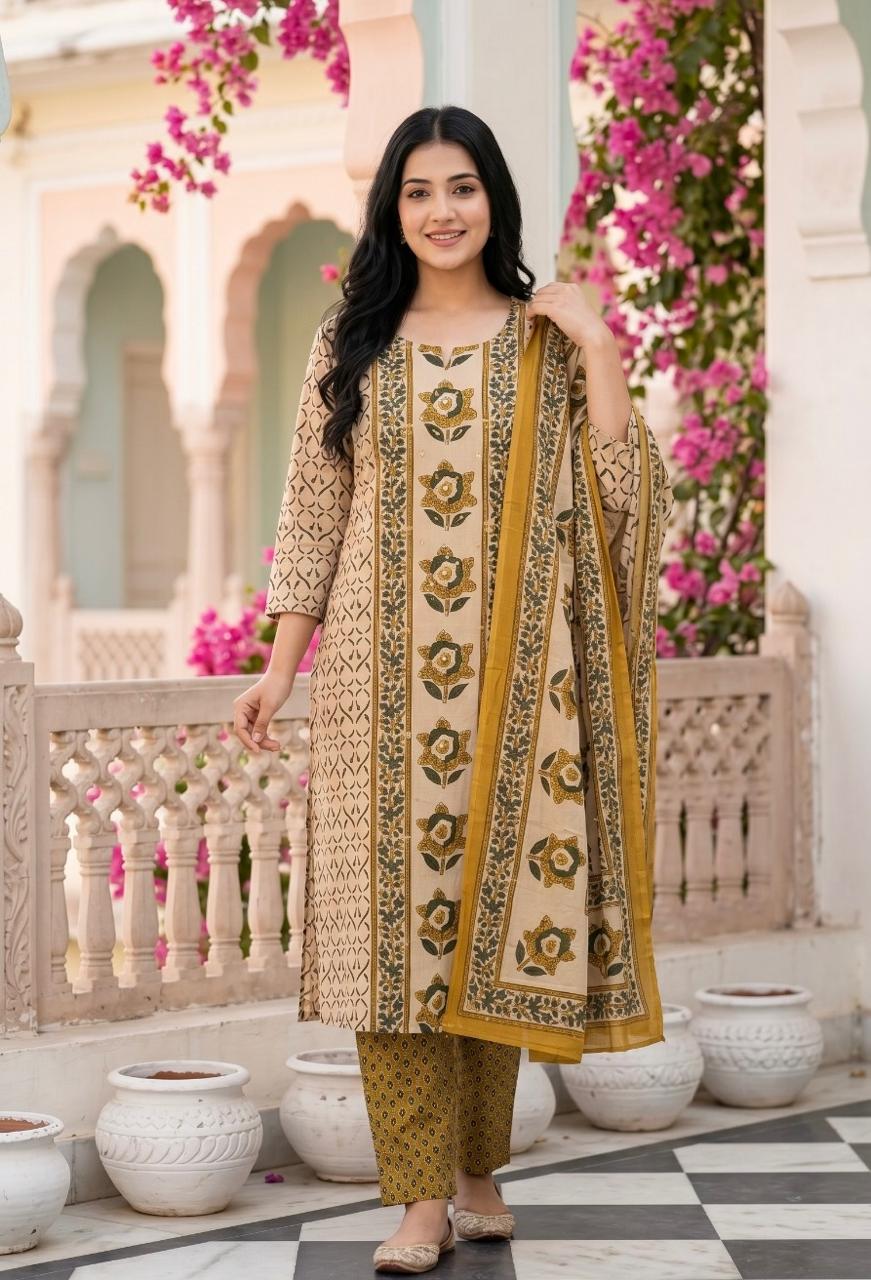 Pure Cotton Dupatta Set