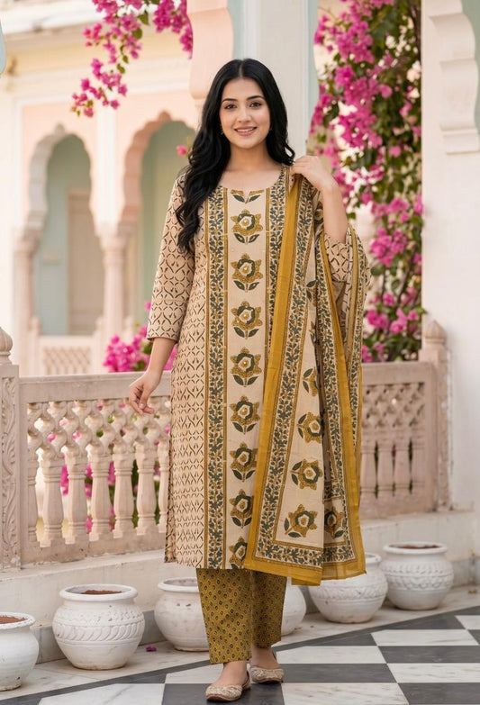 Pure Cotton Dupatta Set