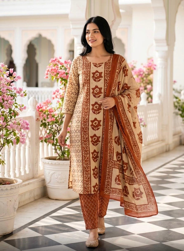 Pure Cotton Dupatta Set