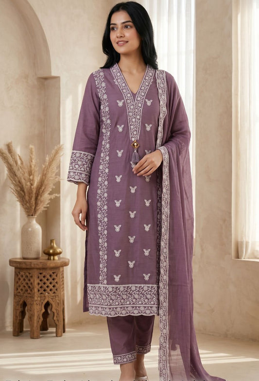 Pure Mul Chanderi Suit