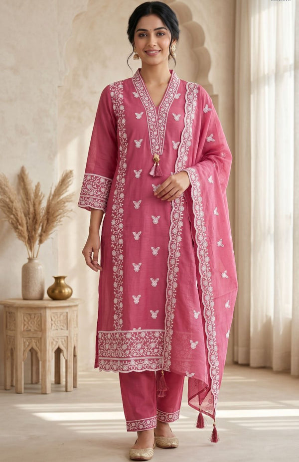 Pure Mul Chanderi Suit