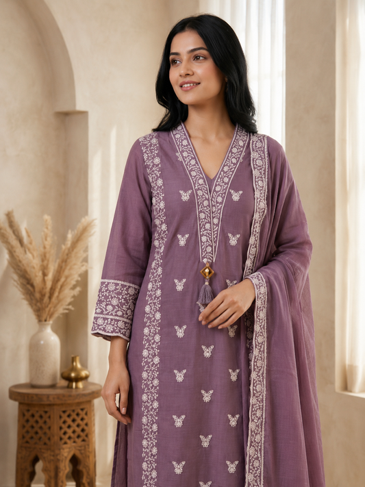 Pure Mul Chanderi Suit