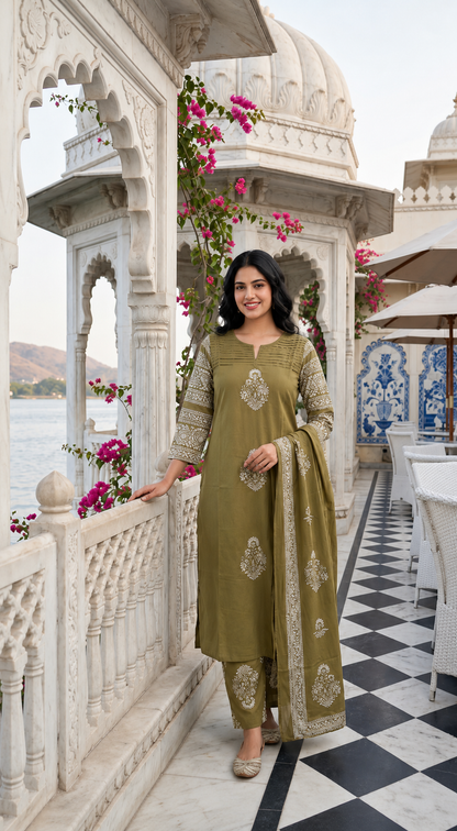 Pure Cotton Dupatta Set