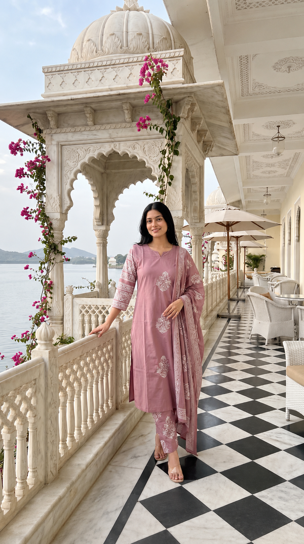 Pure Cotton Dupatta Set